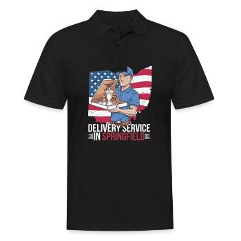 Delivery Service OH Debate  Harris Eating - Männer Poloshirt - Schwarz - Vorne - Kai (181cm)