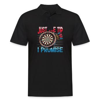 Eben der Tipp lustiger Dartspieler und Darts werfen - Männer Poloshirt - Schwarz - Vorne - Kai (181cm)