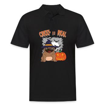 Doux Halloween Fantôme Halloween - Polo Homme - noir - Devant - Kai (181cm)