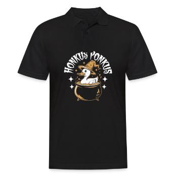 Honkus Ponkus Funny Duck Witch Halloween Magic - Men's Polo Shirt - black - Front - Kai (181cm)