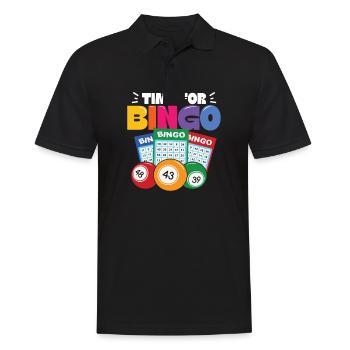 Joueur de bingo interrogez-moi sur la conception du bingo chanceux - Polo Homme - noir - Devant - Kai (181cm)