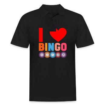 Joueur de bingo interrogez-moi sur la conception du bingo chanceux - Polo Homme - noir - Devant - Kai (181cm)