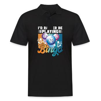 Joueur de bingo interrogez-moi sur la conception du bingo chanceux - Polo Homme - noir - Devant - Kai (181cm)