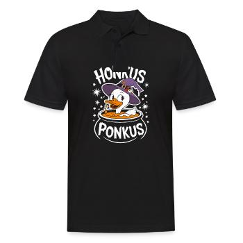 Honkus Ponkus Funny Duck Witch Halloween Magic - Men's Polo Shirt - black - Front - Kai (181cm)
