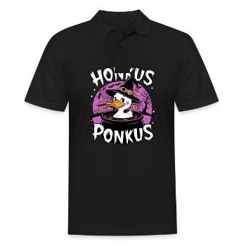 Honkus Ponkus Funny Duck Witch Halloween Magic - Men's Polo Shirt - black - Front - Kai (181cm)