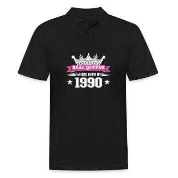 Real Queens Were Born In 1990 Birthday - Men's Polo Shirt - black - Front - Kai (181cm)