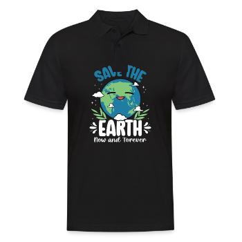 Tag der Erde, Rette die Erde 22. April, Tag der Umwelt - Männer Poloshirt - Schwarz - Vorne - Kai (181cm)