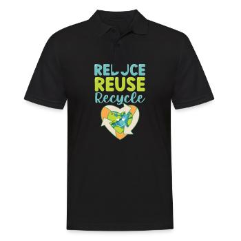 Tag der Erde Tag der Reduzierung, Wiederverwendung, Recyceln, Umwelt - Männer Poloshirt - Schwarz - Vorne - Kai (181cm)