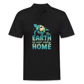 Tag der Erde, dieser Planet ist der Tag unserer heimischen Umwelt - Männer Poloshirt - Schwarz - Vorne - Kai (181cm)