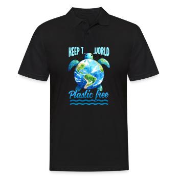 Jour de la Terre 22 avril : Protégez le monde sans plastique - Polo Homme - noir - Devant - Kai (181cm)