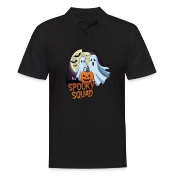 Halloween Spooky Squad Geist mit Mütze - Männer Poloshirt - Schwarz - Vorne - Kai (181cm)
