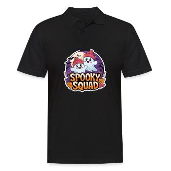 Halloween Spooky Squad fantôme avec chapeau - Polo Homme - noir - Devant - Kai (181cm)