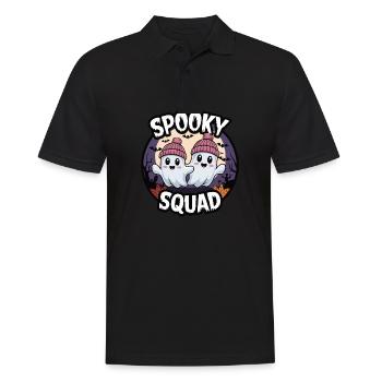 Halloween Spooky Squad fantôme avec chapeau - Polo Homme - noir - Devant - Kai (181cm)