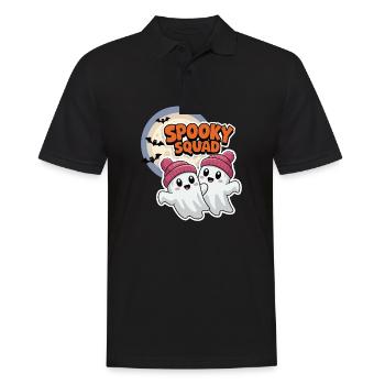 Halloween Spooky Squad fantôme avec chapeau - Polo Homme - noir - Devant - Kai (181cm)