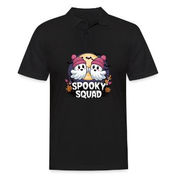 Halloween Spooky Squad Geist mit Mütze - Männer Poloshirt - Schwarz - Vorne - Kai (181cm)
