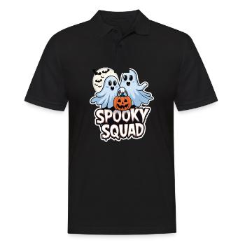 Halloween Spooky Squad Geist mit Mütze - Männer Poloshirt - Schwarz - Vorne - Kai (181cm)
