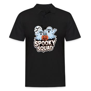Halloween Spooky Squad fantôme avec chapeau - Polo Homme - noir - Devant - Kai (181cm)