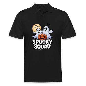 Halloween Spooky Squad fantôme avec chapeau - Polo Homme - noir - Devant - Kai (181cm)