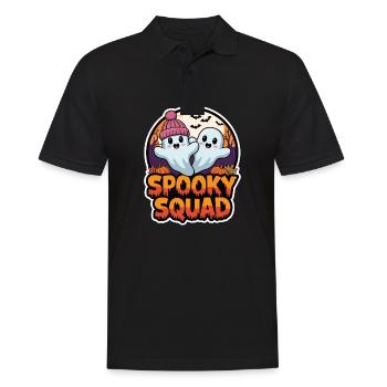 Halloween Spooky Squad fantôme avec chapeau - Polo Homme - noir - Devant - Kai (181cm)