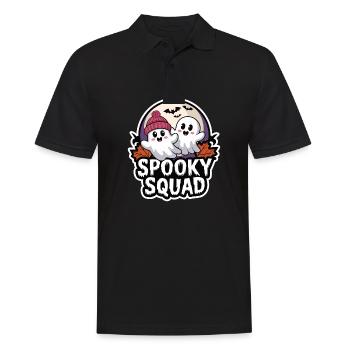 Halloween Spooky Squad fantôme avec chapeau - Polo Homme - noir - Devant - Kai (181cm)