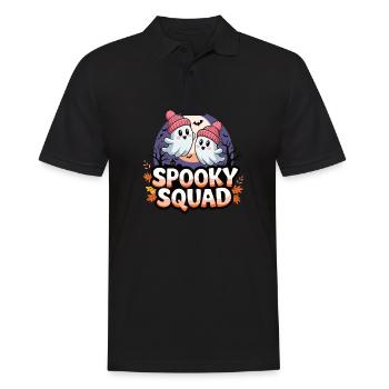 Halloween Spooky Squad fantôme avec chapeau - Polo Homme - noir - Devant - Kai (181cm)