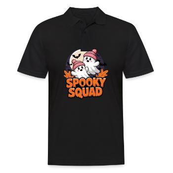 Halloween Spooky Squad fantôme avec chapeau - Polo Homme - noir - Devant - Kai (181cm)
