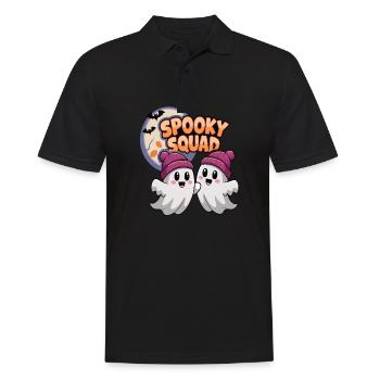 Halloween Spooky Squad fantôme avec chapeau - Polo Homme - noir - Devant - Kai (181cm)
