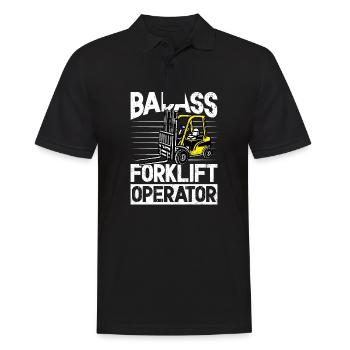 Badass Forklift operator sarcastic forklift design - Men's Polo Shirt - black - Front - Kai (181cm)