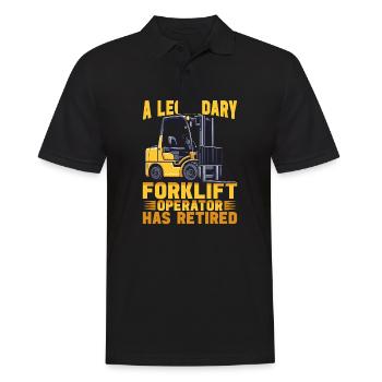 Forklift operator has retired funny forklifting - Men's Polo Shirt - black - Front - Kai (181cm)