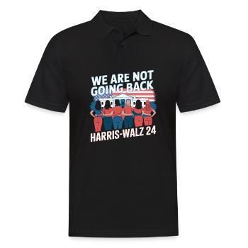 Nous ne reviendrons pas en arrière Harris-Walz 2024 Politique - Polo Homme - noir - Devant - Kai (181cm)