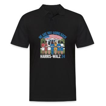 Nous ne reviendrons pas en arrière Harris-Walz 2024 Politique - Polo Homme - noir - Devant - Kai (181cm)