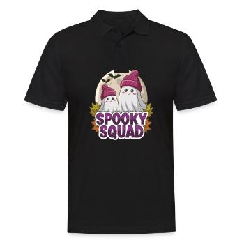 Halloween Spooky Squad fantôme avec chapeau - Polo Homme - noir - Devant - Kai (181cm)