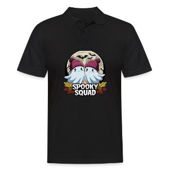 Halloween Spooky Squad fantôme avec chapeau - Polo Homme - noir - Devant - Kai (181cm)