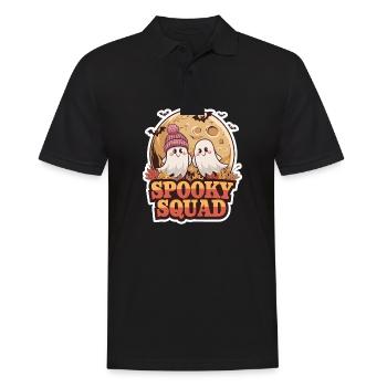 Halloween Spooky Squad fantôme avec chapeau - Polo Homme - noir - Devant - Kai (181cm)