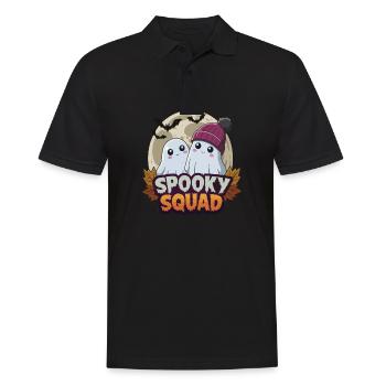 Halloween Spooky Squad fantôme avec chapeau - Polo Homme - noir - Devant - Kai (181cm)