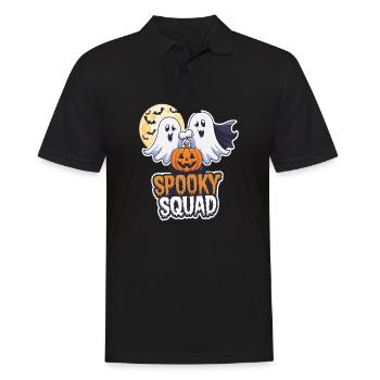 Halloween Spooky Squad fantôme avec chapeau - Polo Homme - noir - Devant - Kai (181cm)