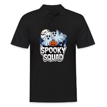Halloween Spooky Squad Geist mit Mütze - Männer Poloshirt - Schwarz - Vorne - Kai (181cm)
