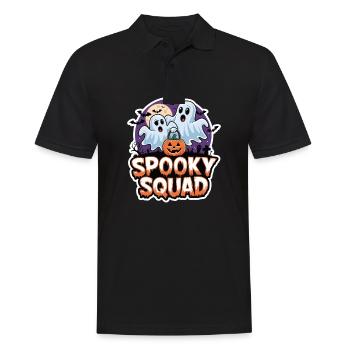 Halloween Spooky Squad Geist mit Mütze - Männer Poloshirt - Schwarz - Vorne - Kai (181cm)