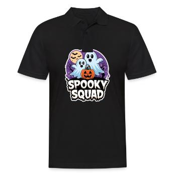 Halloween Spooky Squad fantôme avec chapeau - Polo Homme - noir - Devant - Kai (181cm)