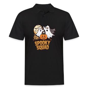 Halloween Spooky Squad fantôme avec chapeau - Polo Homme - noir - Devant - Kai (181cm)