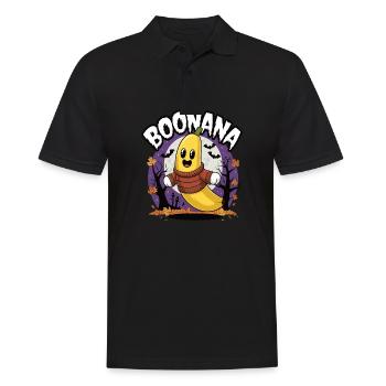 Halloween Boonana Halloween Geist - Männer Poloshirt - Schwarz - Vorne - Kai (181cm)