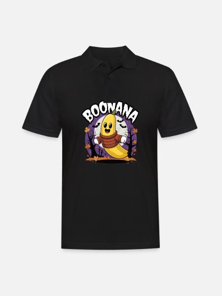 Halloween Boonana Halloween Ghost - Men's Polo Shirt - black