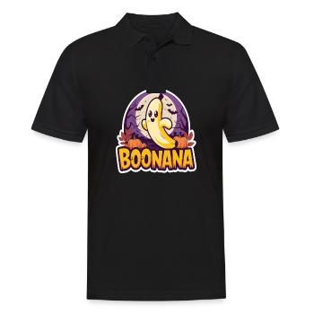Halloween Boonana Halloween Geist - Männer Poloshirt - Schwarz - Vorne - Kai (181cm)