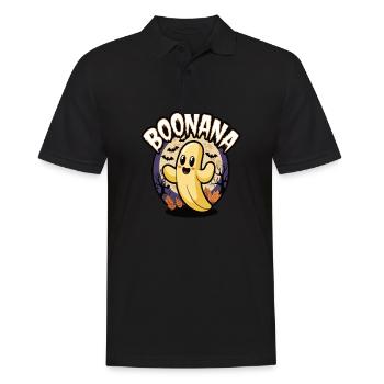 Halloween Boonana Halloween Geist - Männer Poloshirt - Schwarz - Vorne - Kai (181cm)