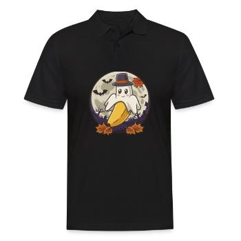 Halloween Boonana Halloween Geist - Männer Poloshirt - Schwarz - Vorne - Kai (181cm)