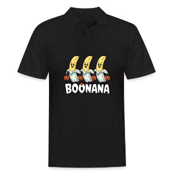 Halloween Boonana Halloween Geist - Männer Poloshirt - Schwarz - Vorne - Kai (181cm)
