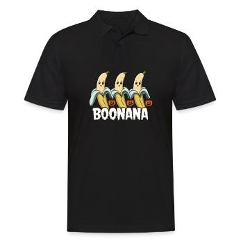 Halloween Boonana Halloween Geist - Männer Poloshirt - Schwarz - Vorne - Kai (181cm)