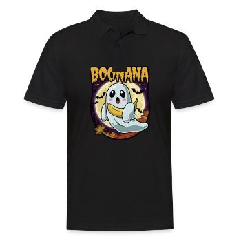 Halloween Boonana Halloween Geist - Männer Poloshirt - Schwarz - Vorne - Kai (181cm)