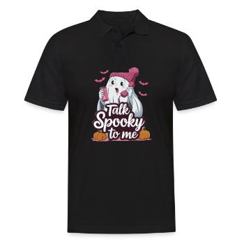 Halloween Ghost Funny Talk Spooky To Me - Männer Poloshirt - Schwarz - Vorne - Kai (181cm)