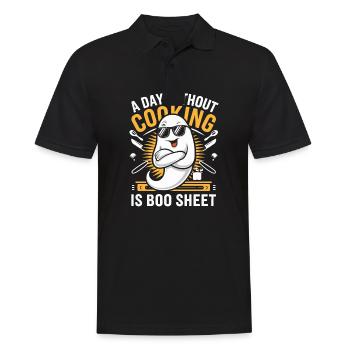 A Day Without Cooking Is Boo Sheet Ghost Halloween - Männer Poloshirt - Schwarz - Vorne - Kai (181cm)